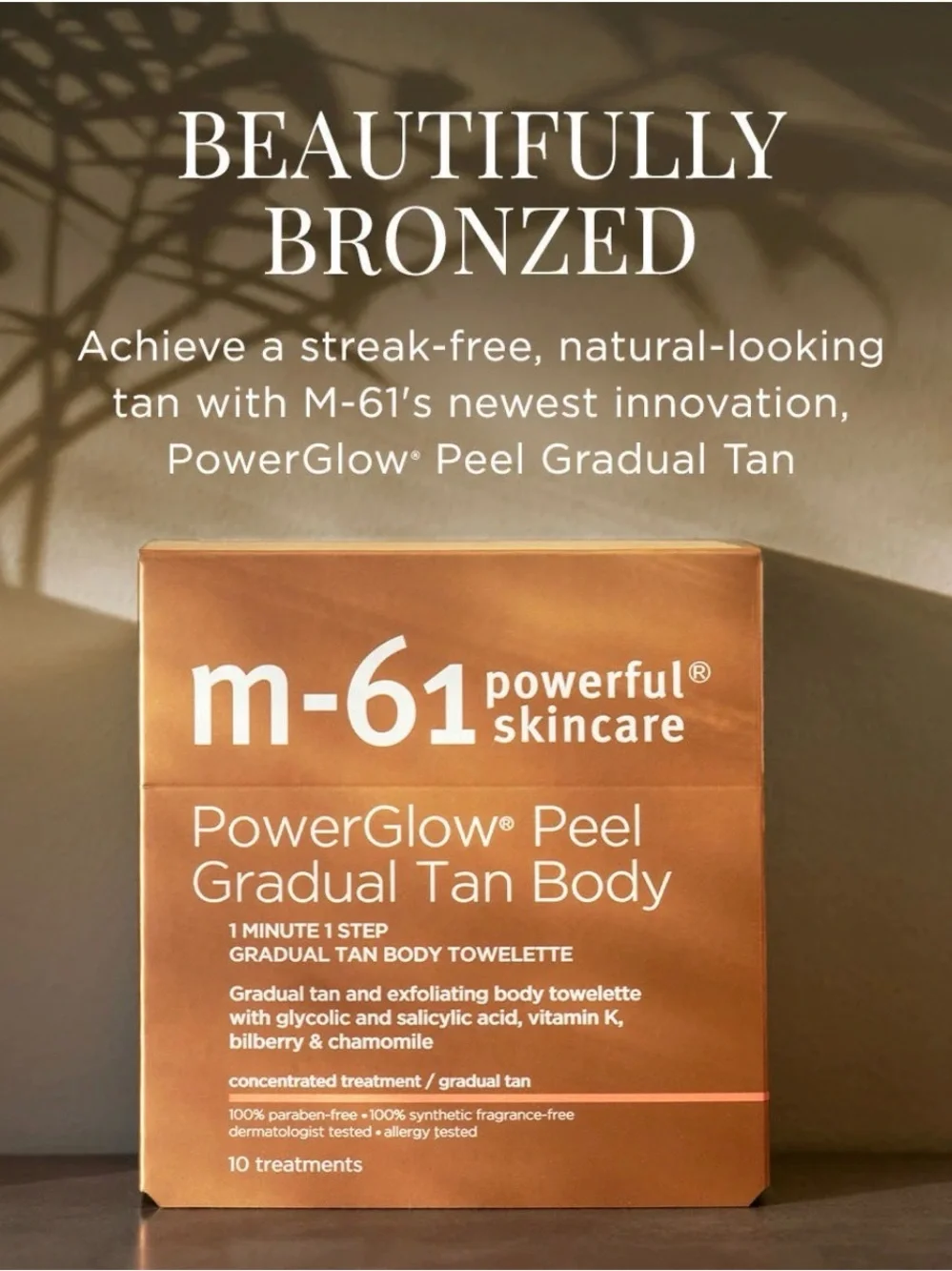 m-61 PowerGlow Peel Gradual Tan Body Towelettes - Bronze